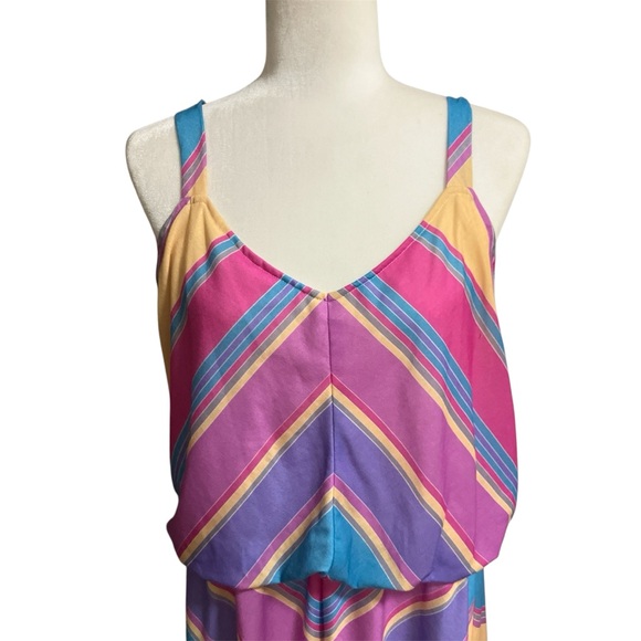 Vintage Pastel Striped Chevron Sundress - Picture 3 of 6